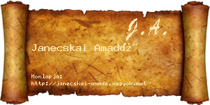 Janecskai Amadé névjegykártya