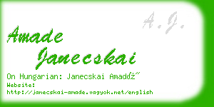 amade janecskai business card
